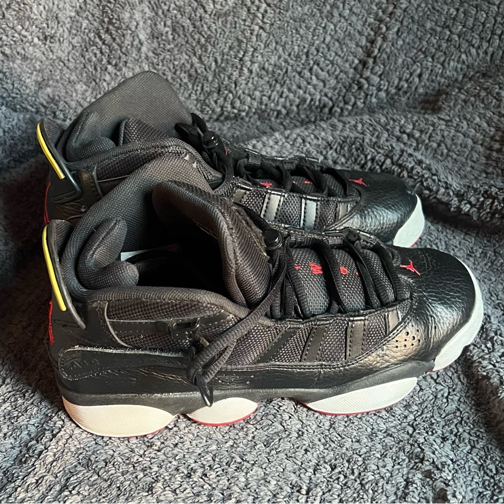 Nike Jordan 6 Rings Black and Red Sneakers